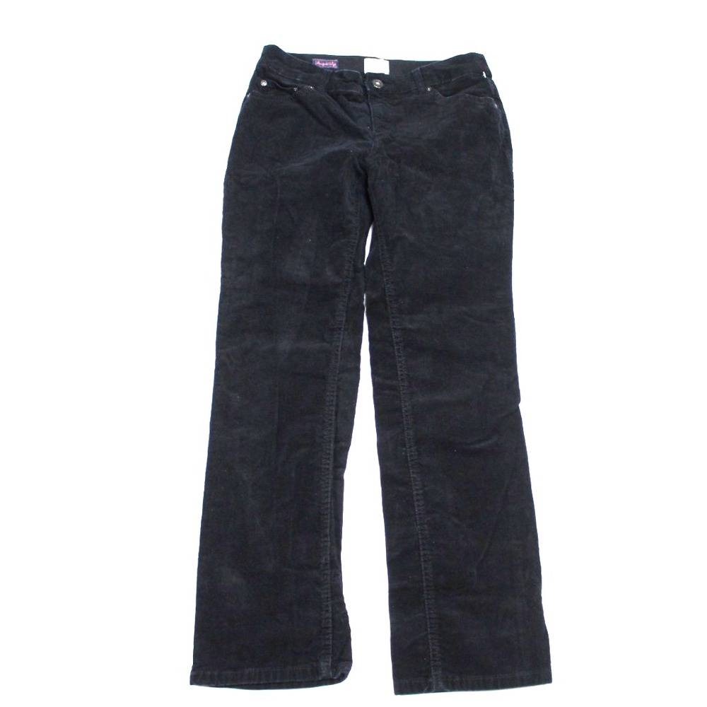 St. John's Bay Corduroy Pants Women 8P Green Excellent Straight Leg Flat Front